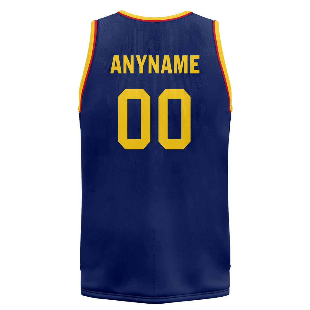 Custom Navy Blue Red Gold City Edition Personalized Sports Uniform Authentic Basketball Jersey BBJ01-D06101-10