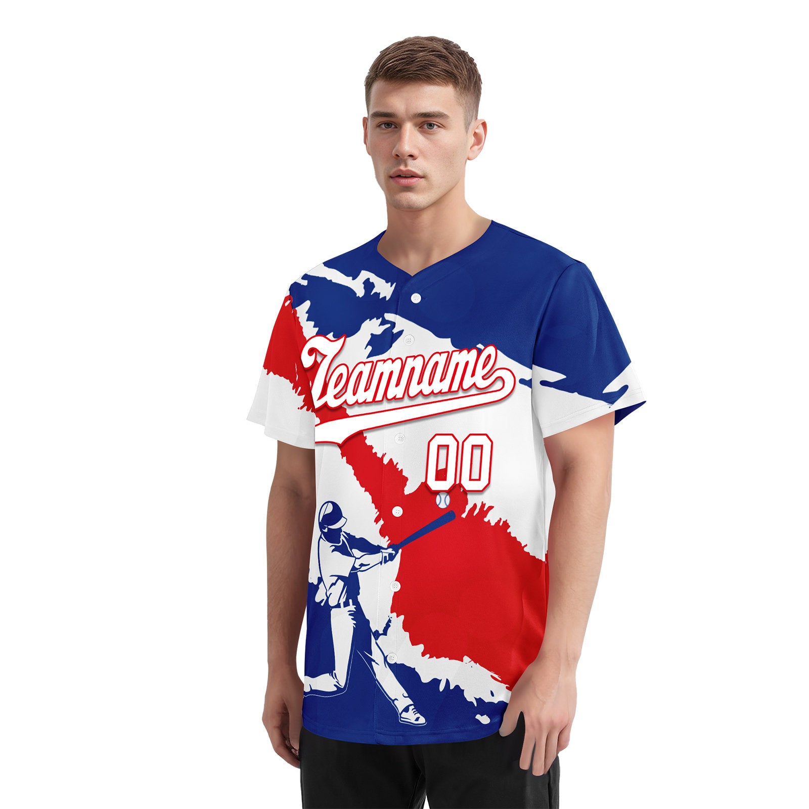 Custom Blue White Red Costa Rican Flag Personalized Authentic Baseball Jersey BSBJ01-E06022-10