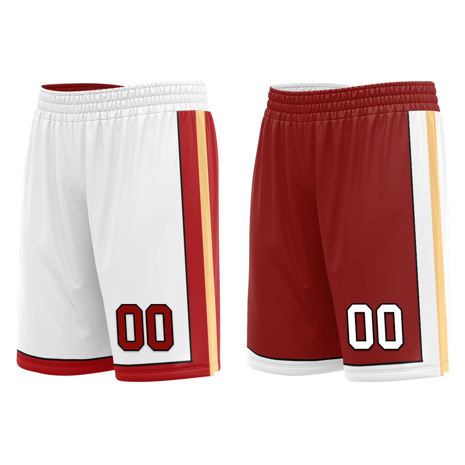 Custom White Red Classic Style Reversible Basketball Uniform Personalized Ordinary BBJR-D017017