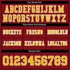 Custom Deep Red Yellow Washington Personalized Authentic Football Jersey FBJ02-E0601-10