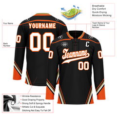 Custom Black Orange Personalized Hockey Jersey HCKJ01-D0a70d8