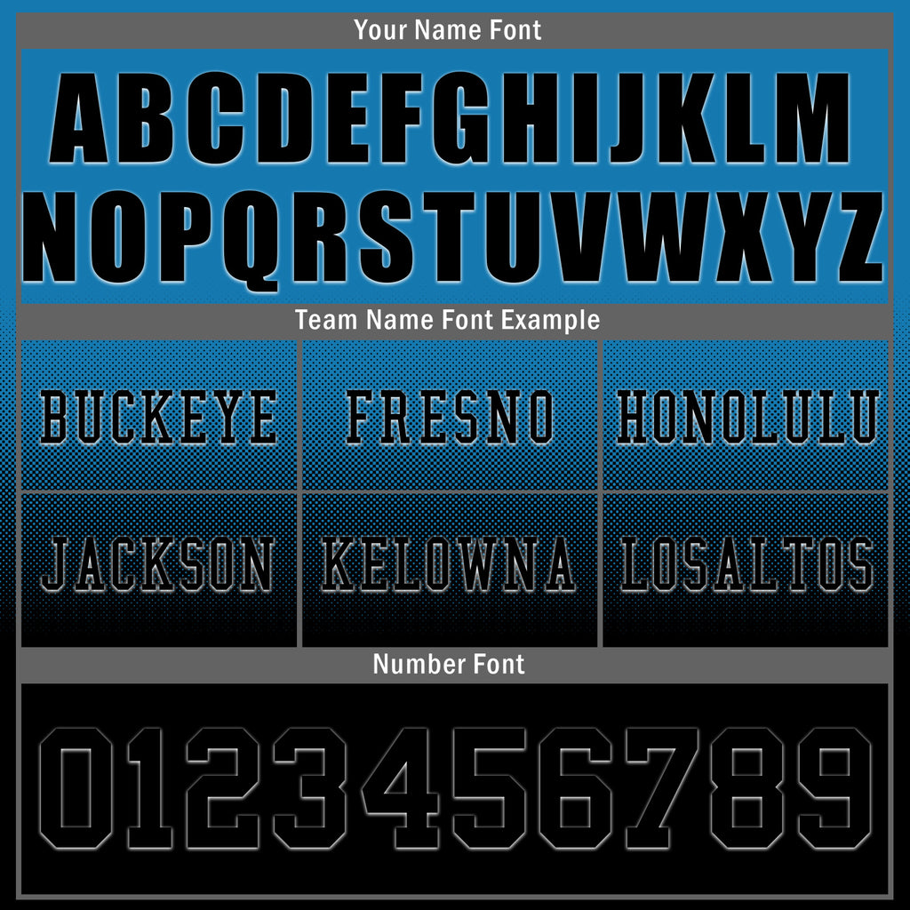 Custom Blue Black Carolina Personalized Authentic Football Jersey FBJ02-D020249-5