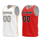 Custom White Gold Copper Chicago City Edition Personalized Reversible Basketball Set Sports Basketball Jersey BBJ01R-D0610-5