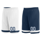 Custom White Blue Classic Style Reversible Basketball Uniform Personalized COOLMAX BBJR-D017043
