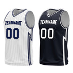 Custom White Dark Blue Black Orlando City Edition Personalized Reversible Basketball Set Sports Basketball Jersey BBJ01R-D0610-22