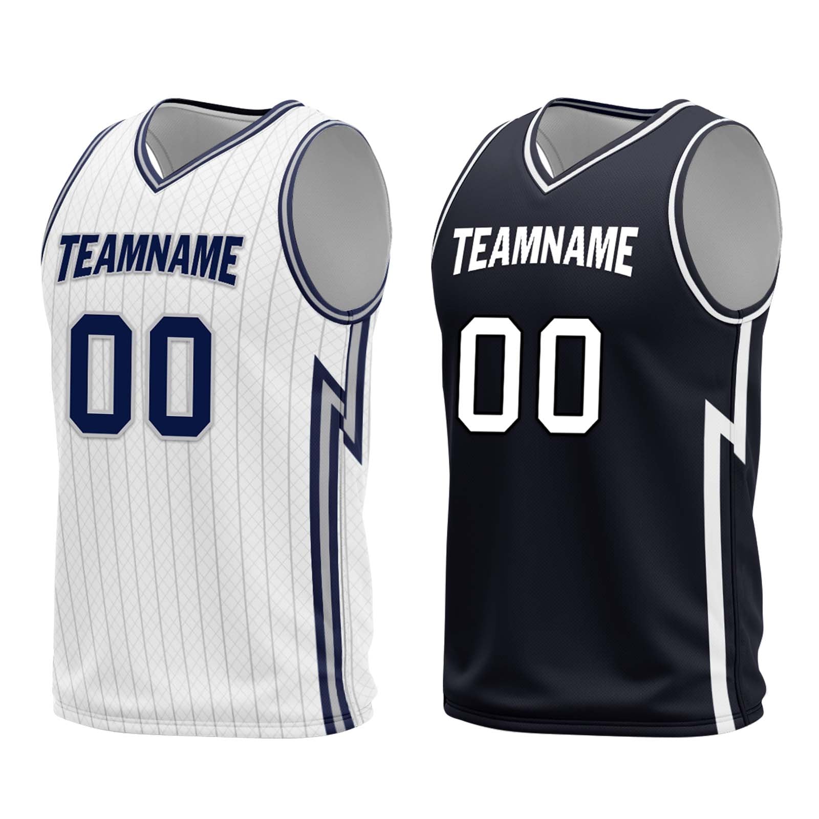 Custom White Dark Blue Black Orlando City Edition Personalized Reversible Basketball Set Sports Basketball Jersey BBJ01R-D0610-22