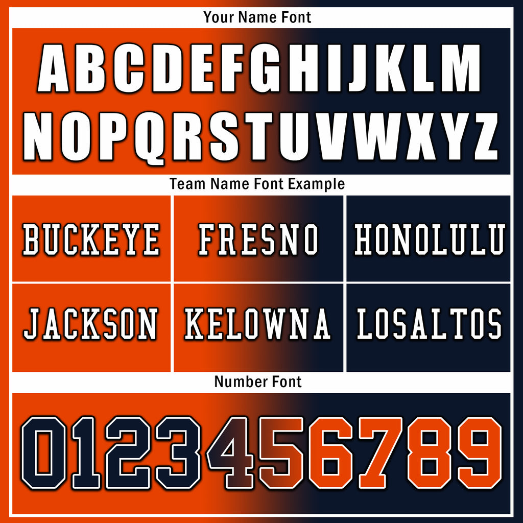Custom Deep Blue Orange Illinois Personalized Authentic Football Jersey FBJ02-D028017-4