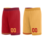Custom Red Yellow Classic Style Reversible Basketball Uniform Personalized Ordinary BBJR-D017011