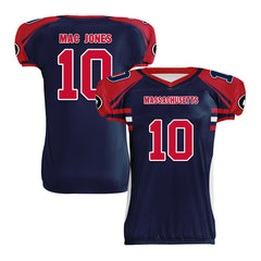 Custom Blue White Massachusetts High-Performance American Football Jersey FBJ06-D023001-26