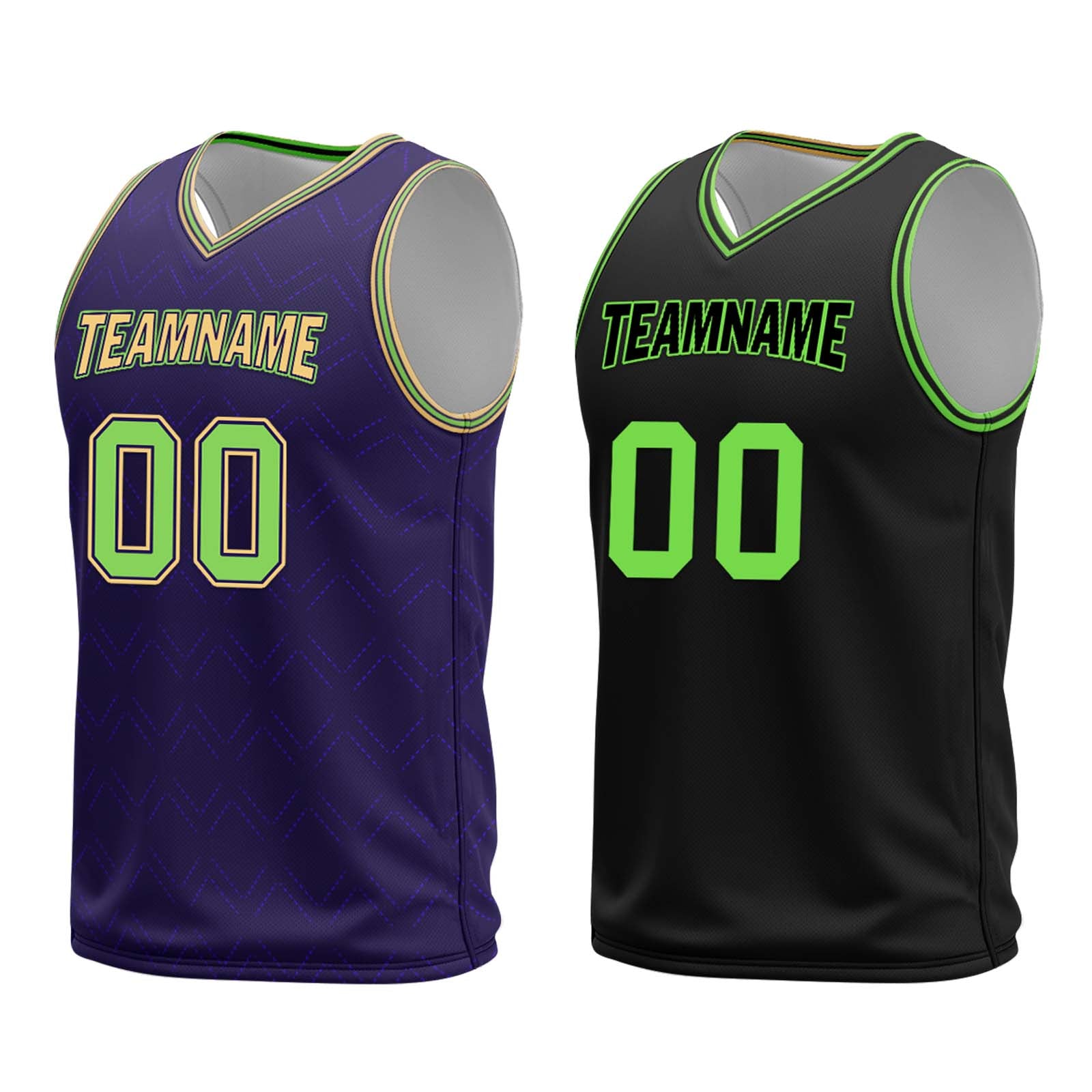 Custom Purple Green Gold New Orleans City Edition Personalized Reversible Basketball Set Sports Basketball Jersey BBJ01R-D0610-19