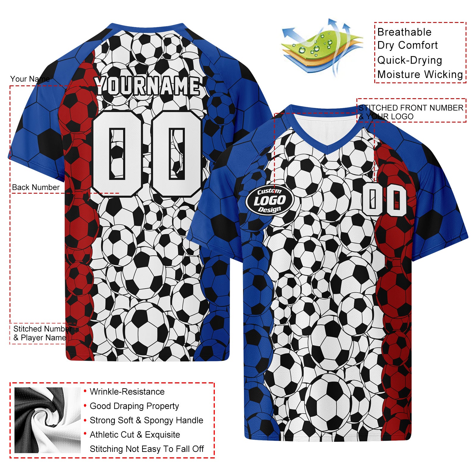 Custom France 2026 World Cup Football Shirt Customized Soccer Jersey for Fans Add Your Name & Number FZ190-F023107-15