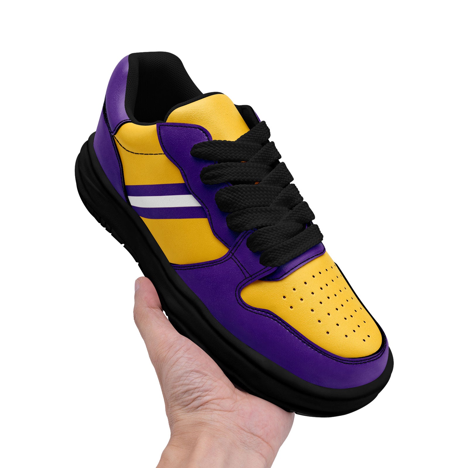 Custom Purple Yellow Minnesota Shoes Personalized Sneaker FN032-D020389-17