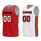 Custom Red White Miami City Edition Personalized Reversible Basketball Set Sports Basketball Jersey BBJ01R-D0610-16