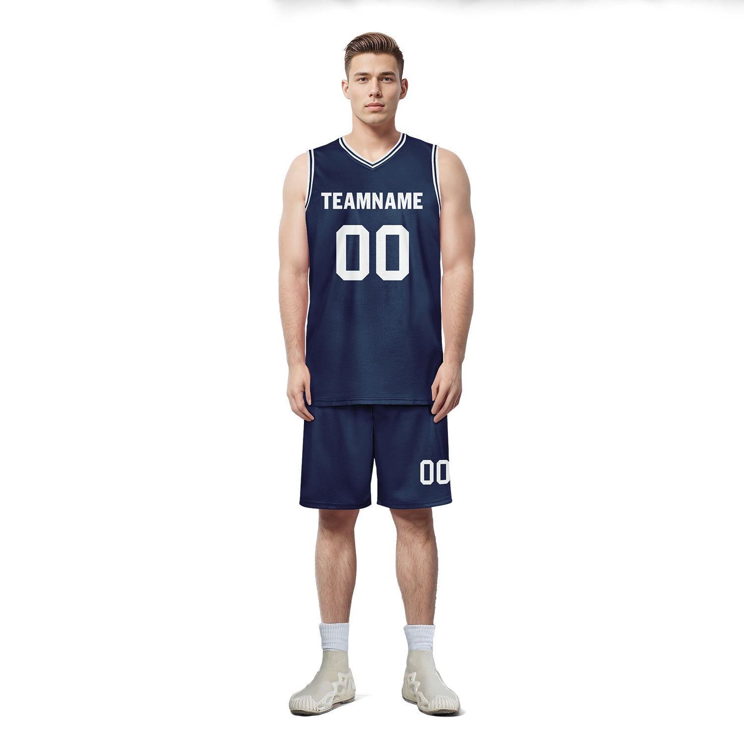 Custom Blue Classic Style Sports Uniform Basketball Jersey BBJ01-D020105-9