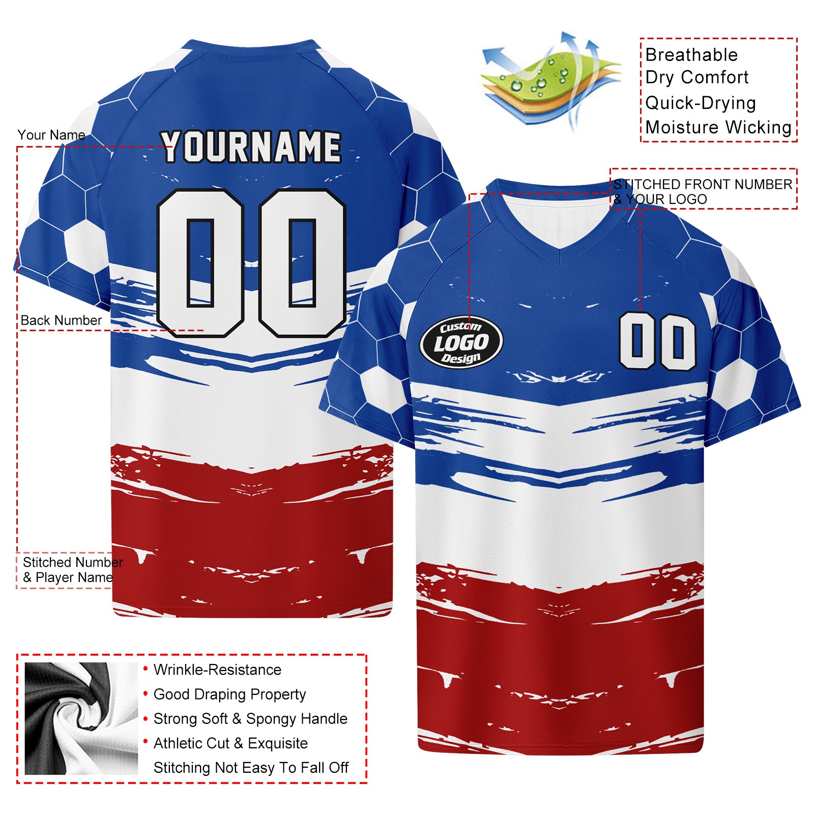 Custom France 2026 World Cup Football Shirt Customized Soccer Jersey for Fans Add Your Name & Number FZ190-F023107-13