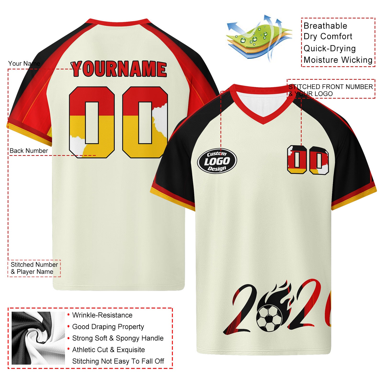 Custom Germany 2026 World Cup Football Shirt Customized Soccer Jersey for Fans Add Your Name & Number FZ190-F025070-10