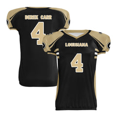 Custom Beige Black Louisiana High-Performance American Football Jersey FBJ06-D023001-19