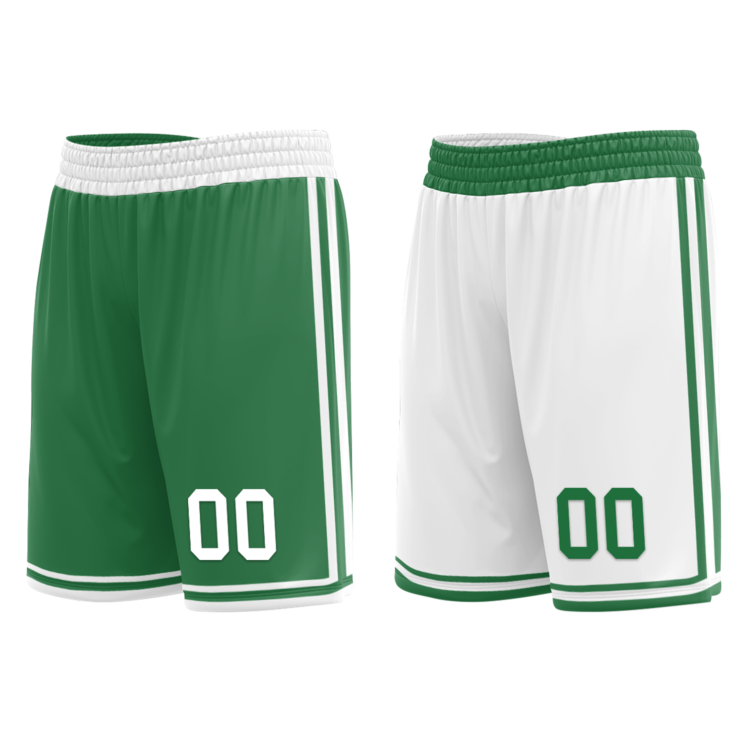 Custom Green White Classic Style Reversible Basketball Uniform Personalized Ordinary BBJR-D017001
