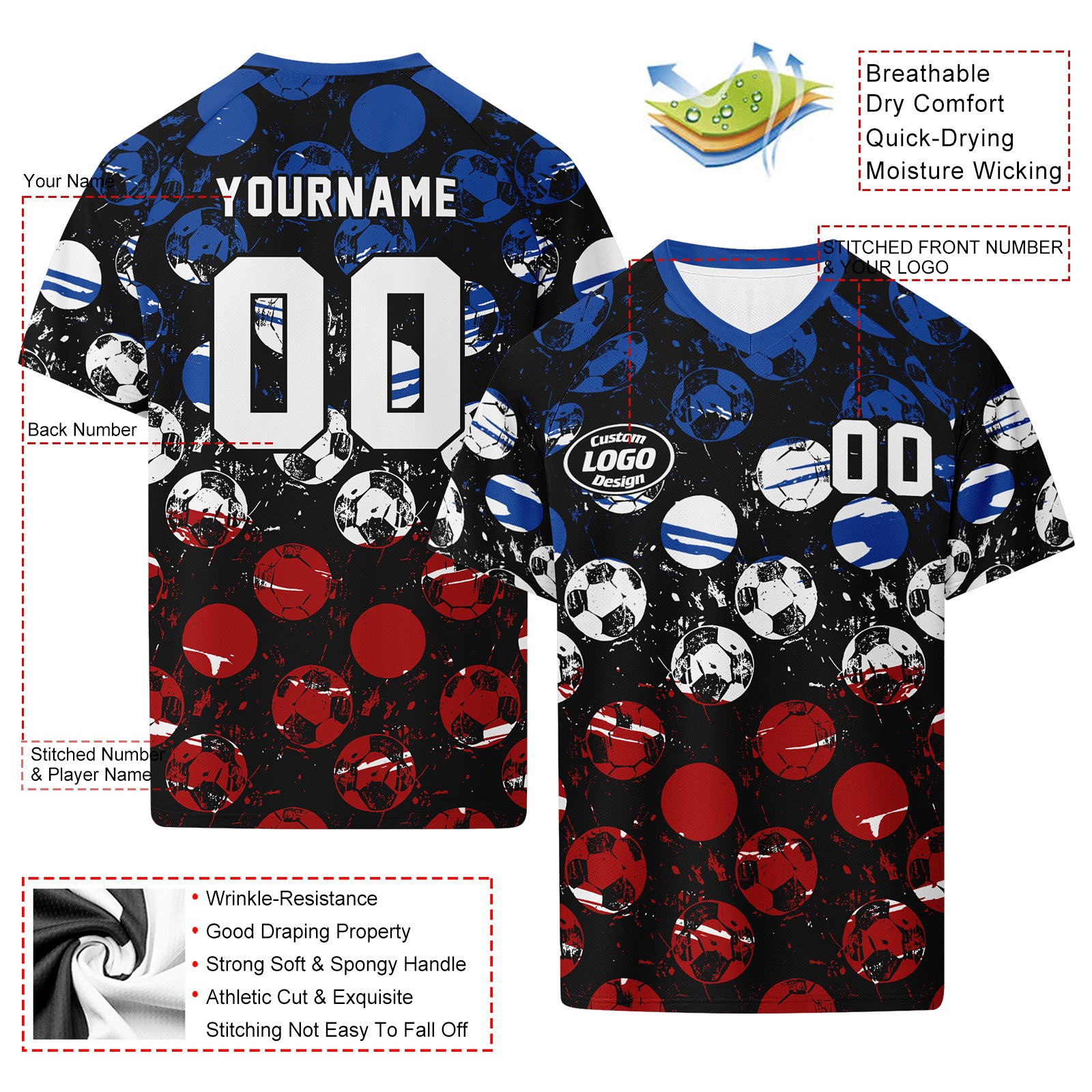 Custom France 2026 World Cup Football Shirt Customized Soccer Jersey for Fans Add Your Name & Number FZ190-F023107-17