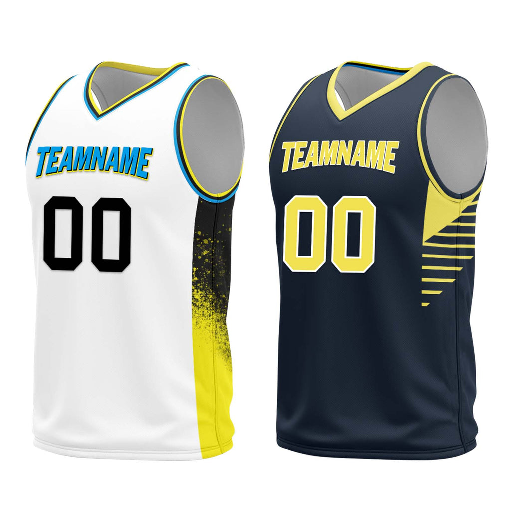 Custom White Neon Black Indiana City Edition Personalized Reversible Basketball Set Sports Basketball Jersey BBJ01R-D0610-12