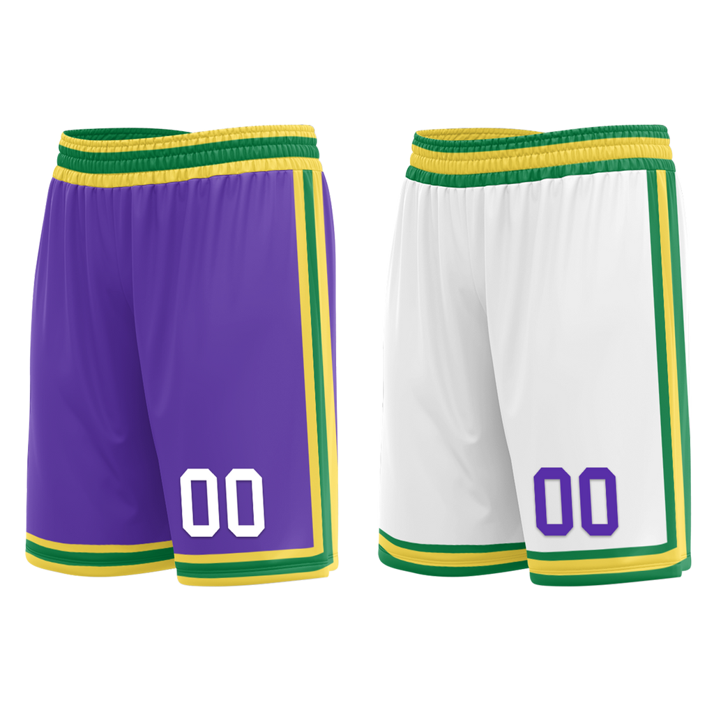 Custom Purple White Classic Style Reversible Basketball Uniform Personalized COOLMAX BBJR-D017047