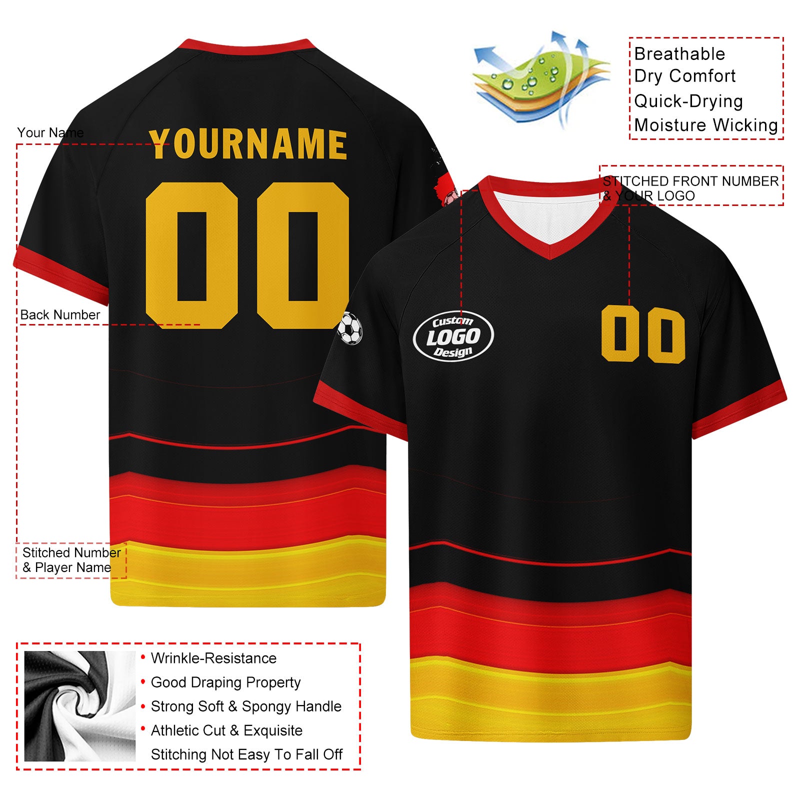 Custom Germany 2026 World Cup Football Shirt Customized Soccer Jersey for Fans Add Your Name & Number FZ190-F025070-3