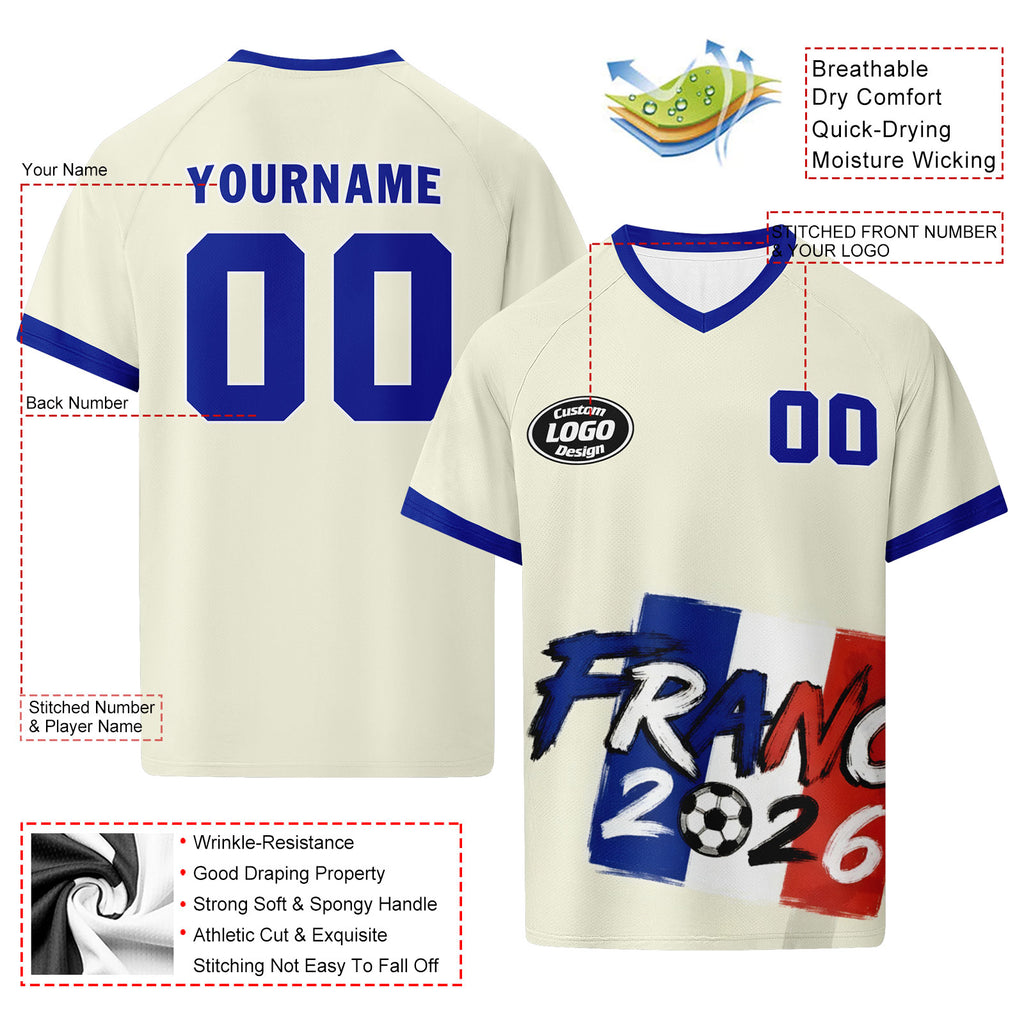 Custom France 2026 World Cup Football Shirt Customized Soccer Jersey for Fans Add Your Name & Number FZ190-F025083-6