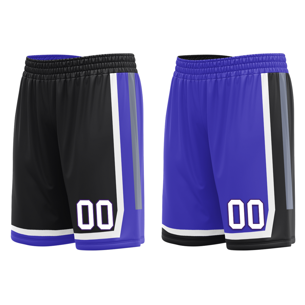 Custom Black Blue Classic Style Reversible Basketball Uniform Personalized COOLMAX BBJR-D017036