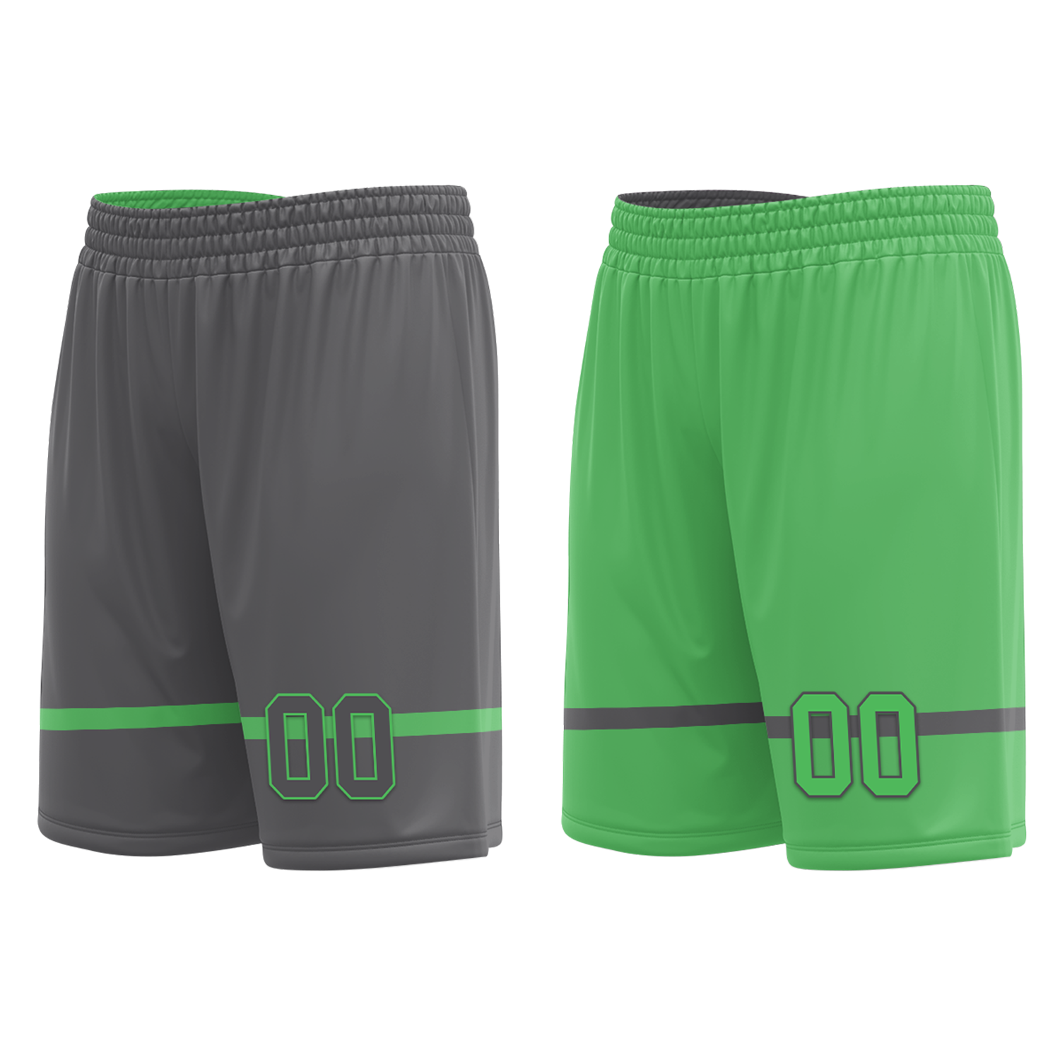 Custom Gray Green Classic Style Reversible Basketball Uniform Personalized Ordinary BBJR-D017046