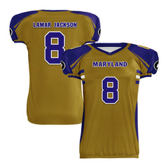 Custom Blue Yellow Maryland High-Performance American Football Jersey FBJ06-D023001-2