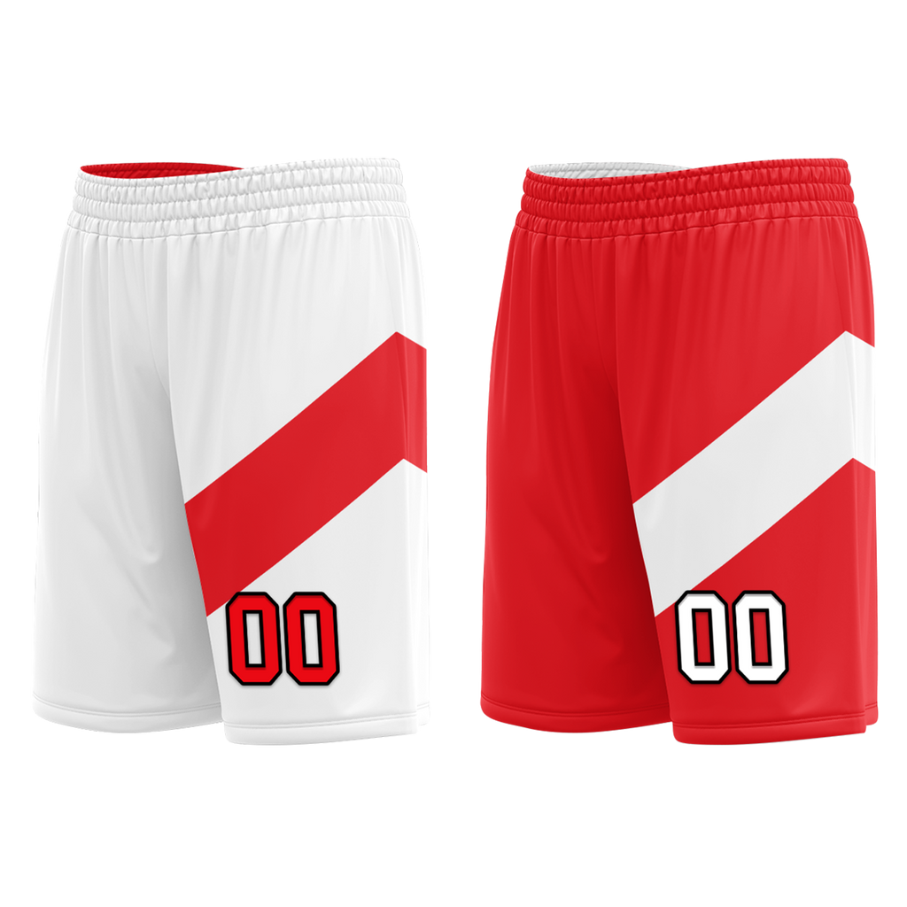 Custom White Red Classic Style Reversible Basketball Uniform Personalized Ordinary BBJR-D017026
