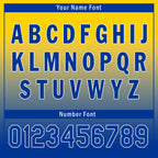 Custom Yellow Blue Fade Fashion Personalized Authentic Baseball Jersey UN002-bd0b007b-aa