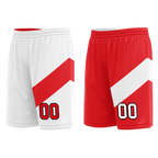 Custom White Red Classic Style Reversible Basketball Uniform Personalized COOLMAX BBJR-D017026