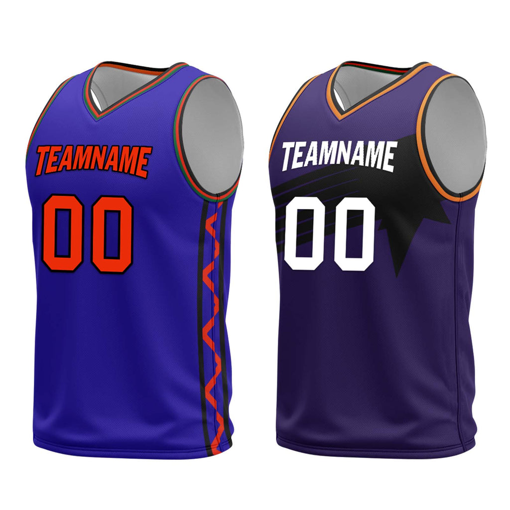 Custom Purple Green Orange Phoenix City Edition Personalized Reversible Basketball Set Sports Basketball Jersey BBJ01R-D0610-24