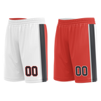 Custom White Red Classic Style Reversible Basketball Uniform Personalized COOLMAX BBJR-D017037