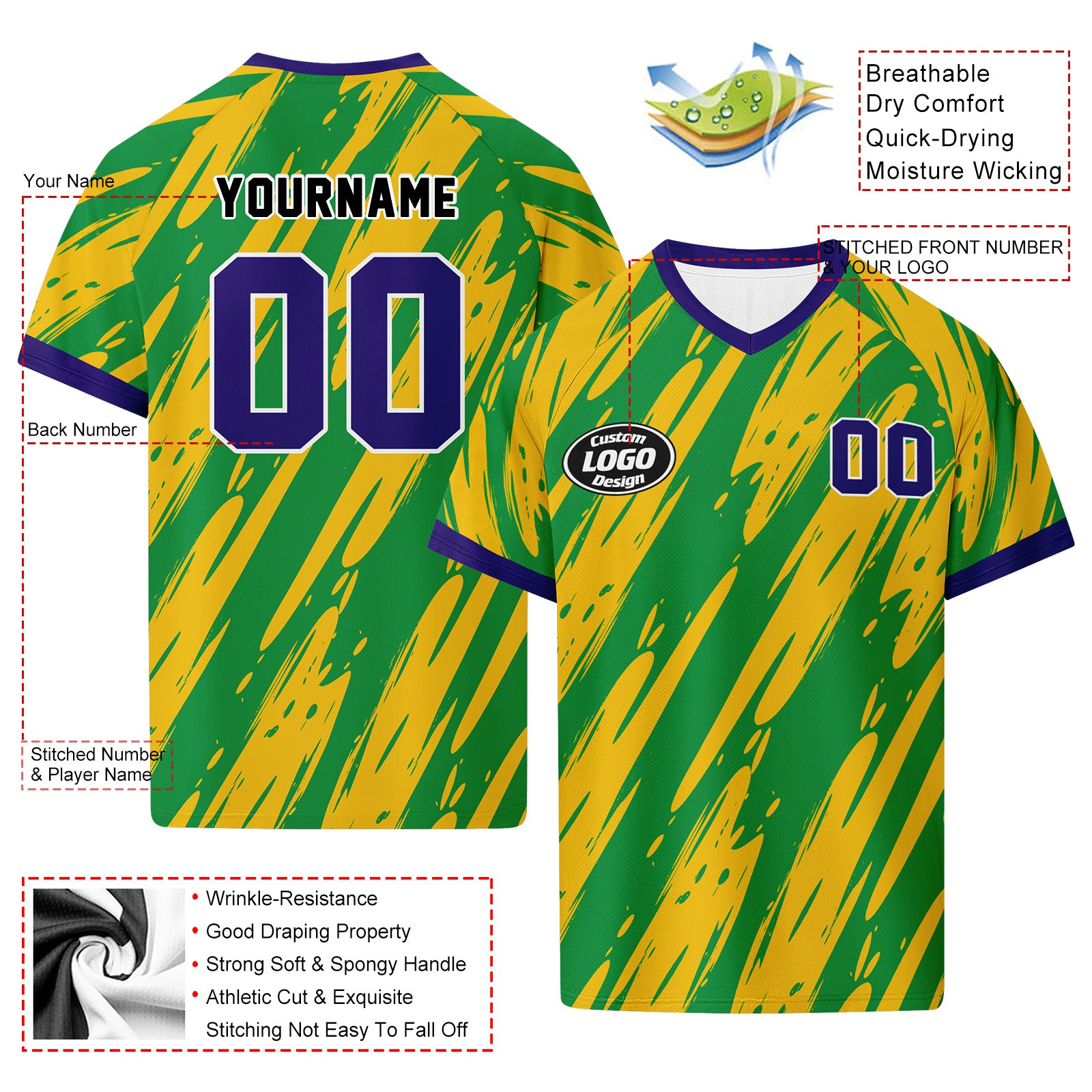 Custom Brazil 2026 World Cup Football Shirt Customized Soccer Jersey for Fans Add Your Name & Number FZ190-F027083-1