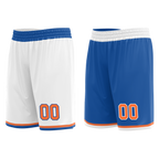 Custom White Blue Classic Style Reversible Basketball Uniform Personalized COOLMAX BBJR-D017016