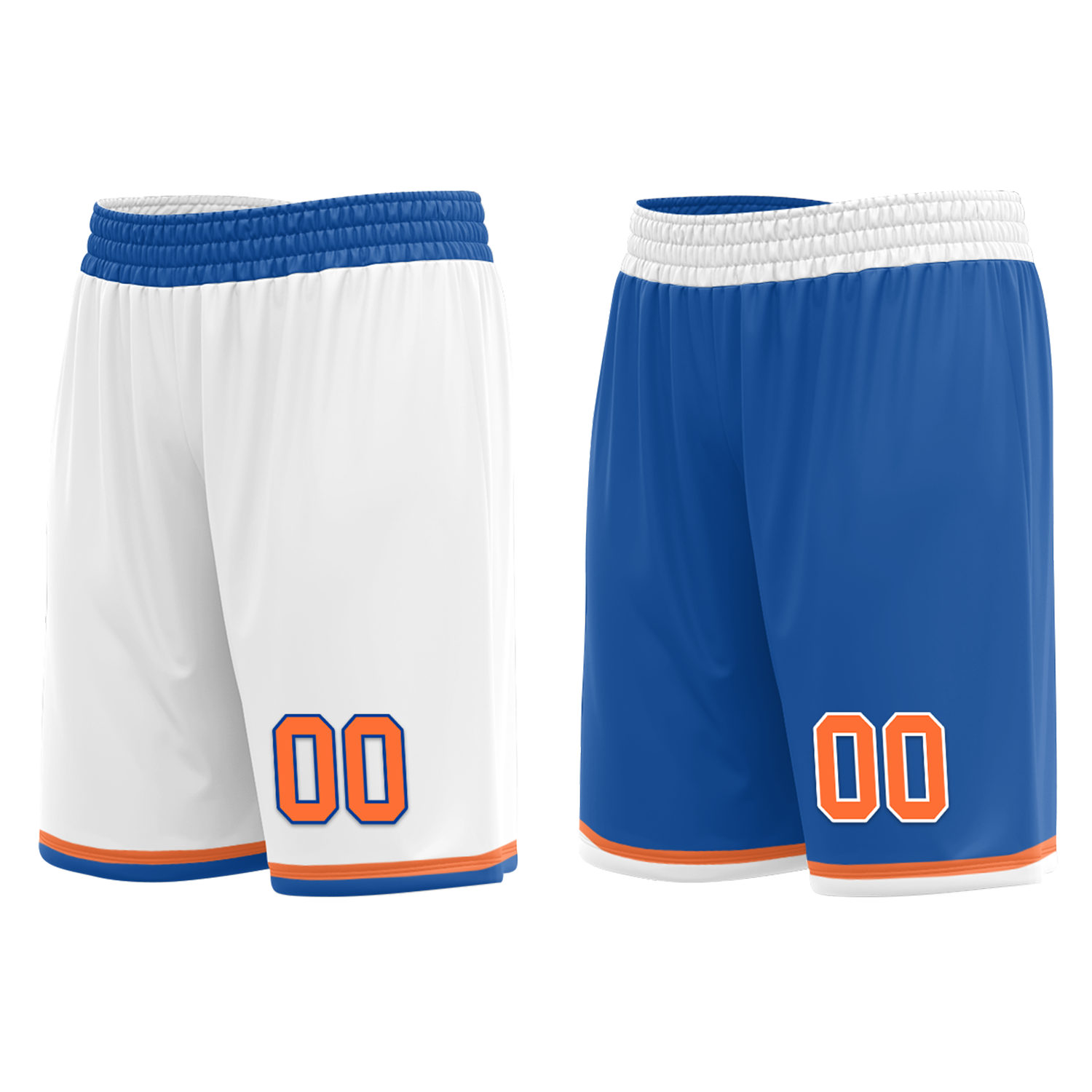 Custom White Blue Classic Style Reversible Basketball Uniform Personalized Ordinary BBJR-D017016
