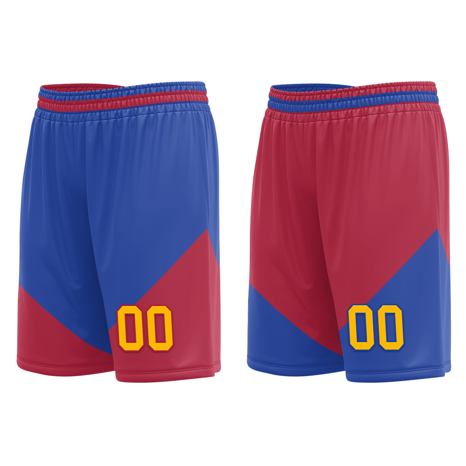 Custom Blue Red Classic Style Reversible Basketball Uniform Personalized Ordinary BBJR-D017029
