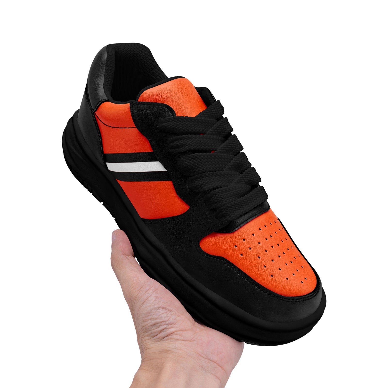 Custom Black Orange Cincinnati Shoes Personalized Sneaker FN032-D020389-6