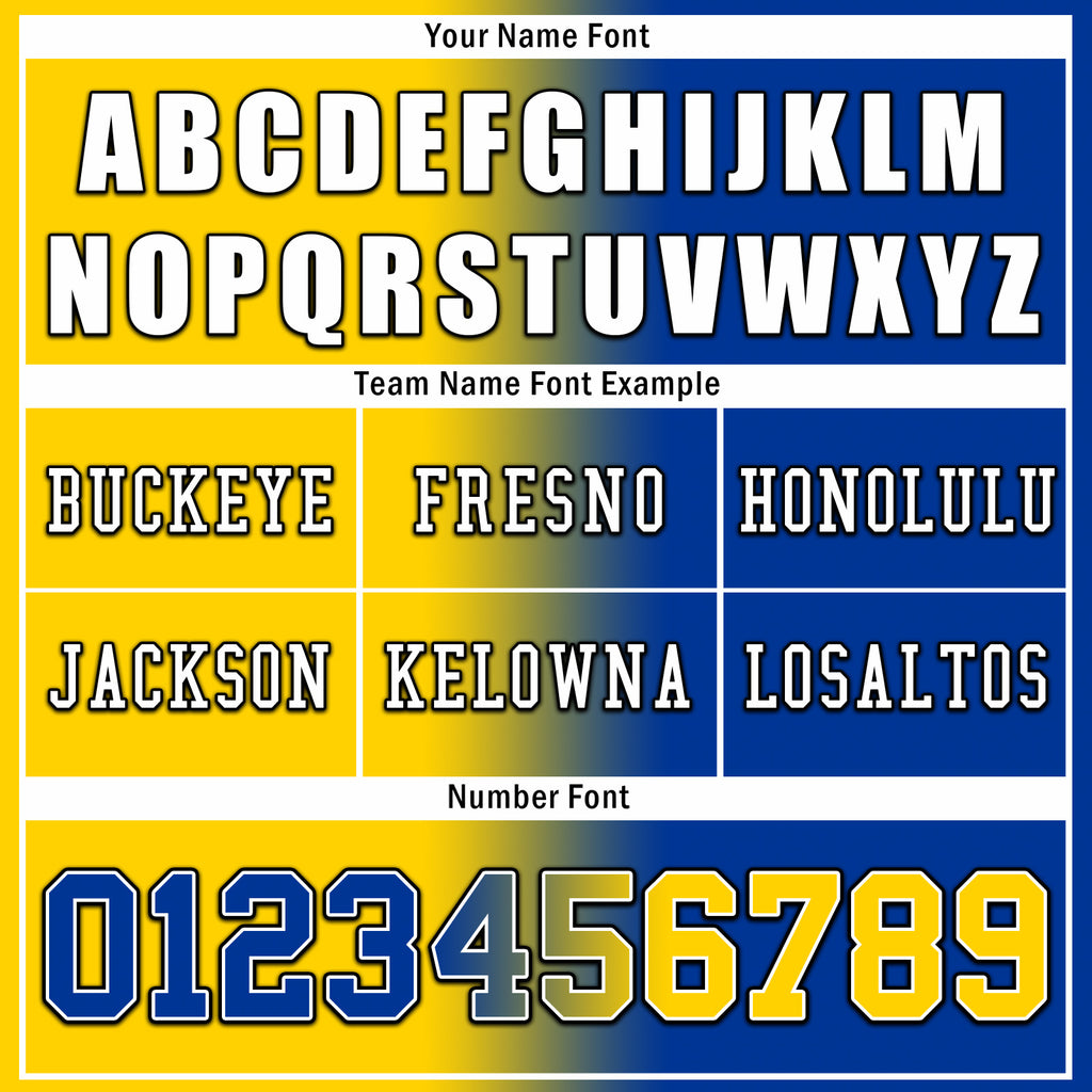 Custom Yellow Blue California Personalized Authentic Football Jersey FBJ02-D028017-8