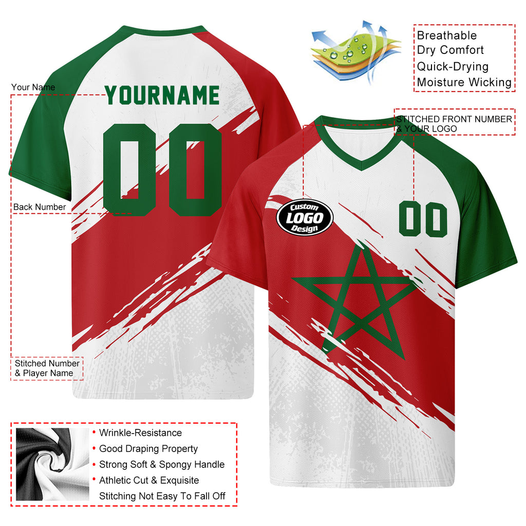Custom Morocco 2026 World Cup Football Shirt Customized Soccer Jersey for Fans Add Your Name & Number FZ190-F009117-4