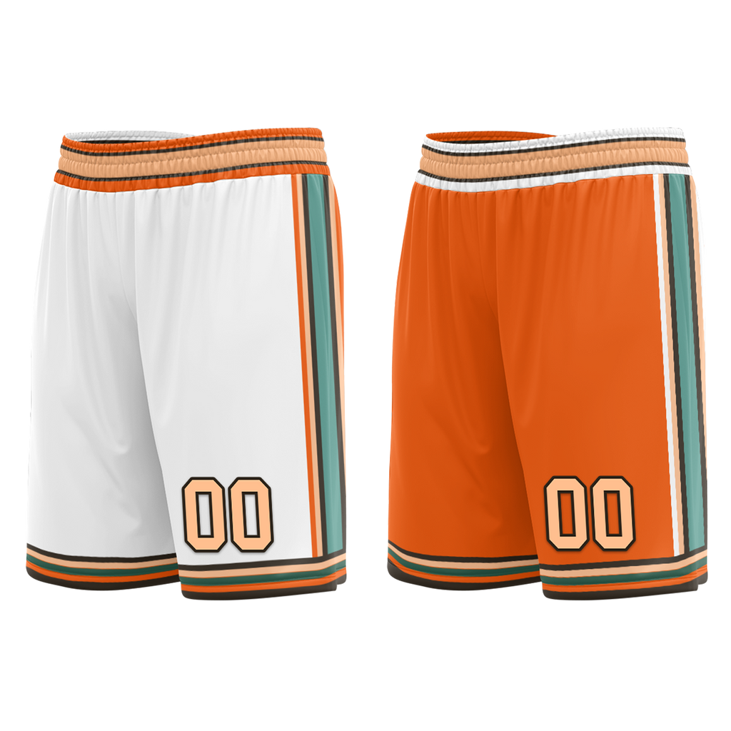 Custom White Orange Classic Style Reversible Basketball Uniform Personalized Ordinary BBJR-D017052