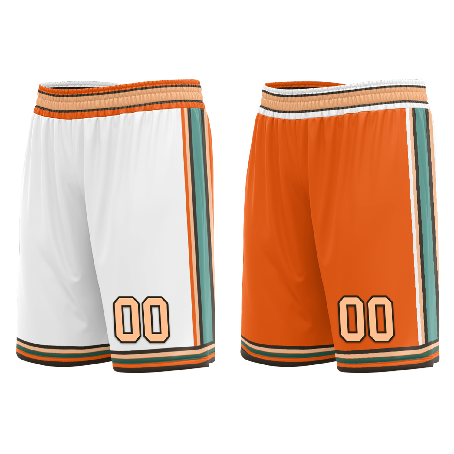 Custom White Orange Classic Style Reversible Basketball Uniform Personalized Ordinary BBJR-D017052