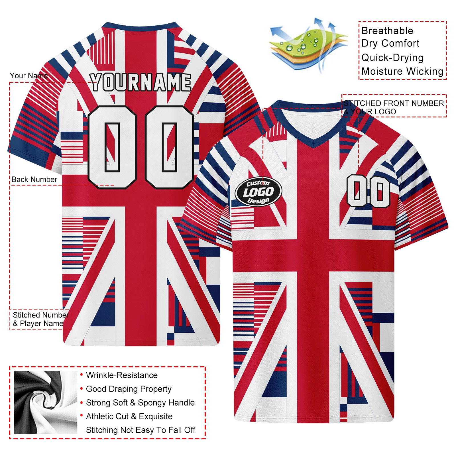 Custom England 2026 World Cup Football Shirt Customized Soccer Jersey for Fans Add Your Name & Number FZ190-F023109-5