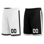 Custom White Black Classic Style Reversible Basketball Uniform Personalized COOLMAX BBJR-D017008