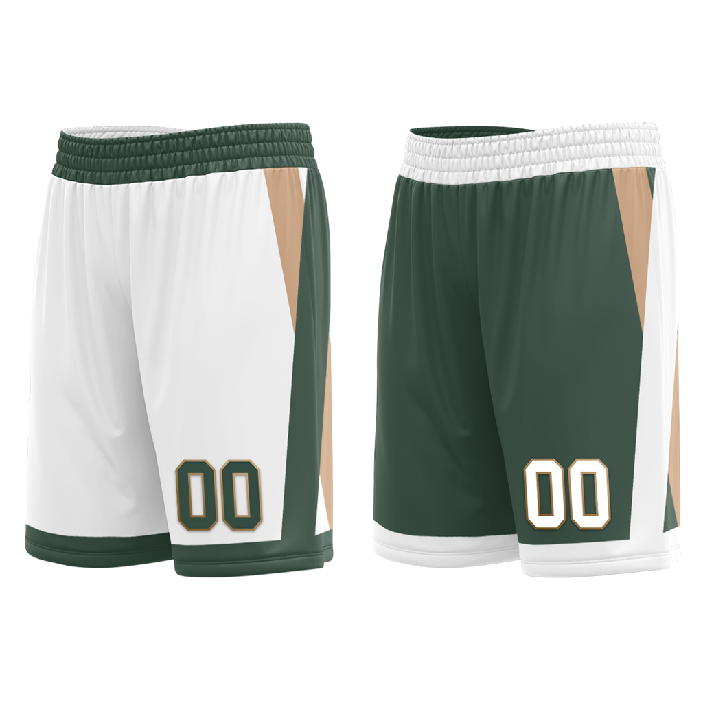 Custom White Green Classic Style Reversible Basketball Uniform Personalized Ordinary BBJR-D017002