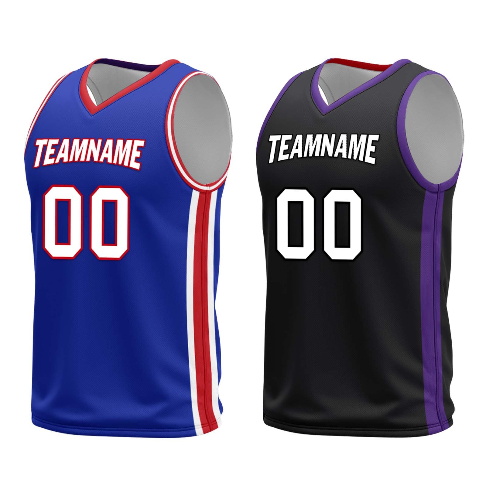 Custom Blue Red White Sacramento City Edition Personalized Reversible Basketball Set Sports Basketball Jersey BBJ01R-D0610-26