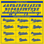 Custom Yellow Blue Zebra Pattern Personalized Authentic Baseball Jersey BSBJ01-D020201-15