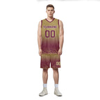 Custom Yellow Red Fade Fashion Sports Uniform Basketball Jersey BBJ01-D020102-5